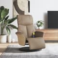 Miniatyrbild 1 av 11: vidaXL Massagefåtölj med fotstöd cappuccino konstläder