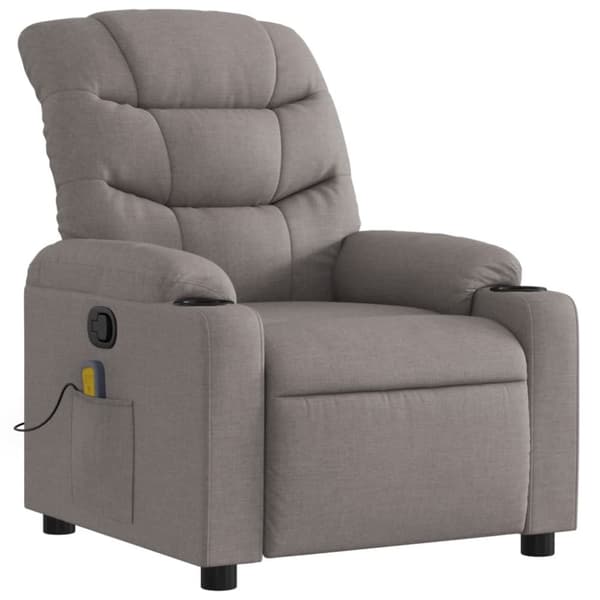 vidaXL Massagefåtölj taupe tyg