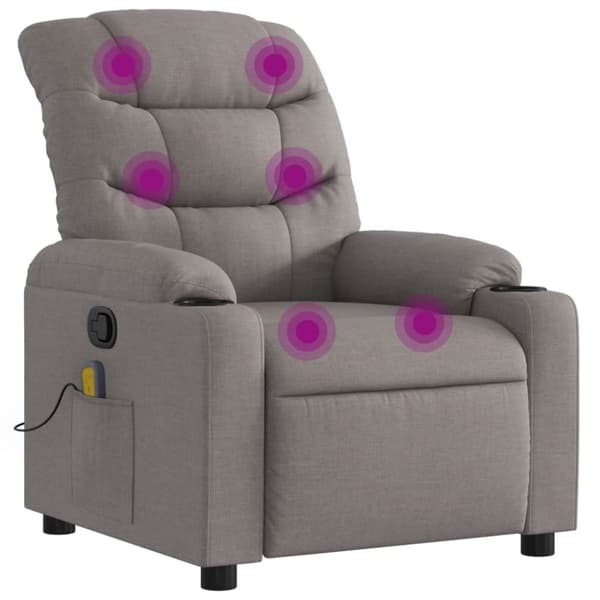 vidaXL Massagefåtölj taupe tyg