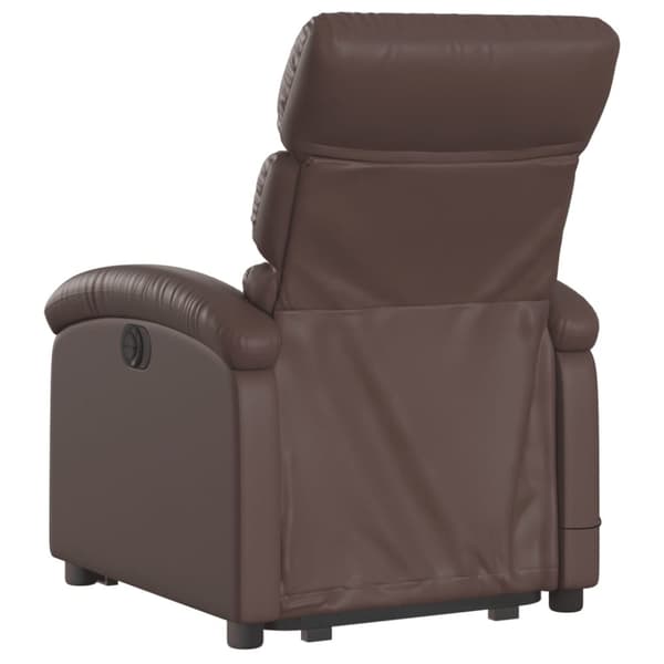 vidaXL Massagefåtölj med uppresningshjälp brun konstläder