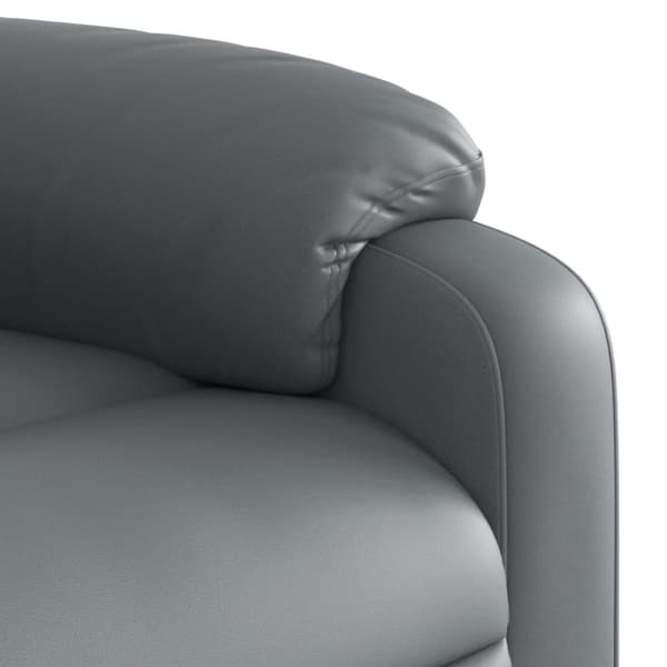 vidaXL Reclinerfåtölj med uppresningshjälp grå konstläder