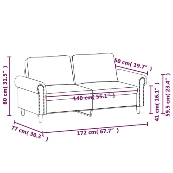 vidaXL 2-sitssoffa grå 140 cm konstläder