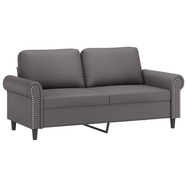 vidaXL 2-sitssoffa grå 140 cm konstläder