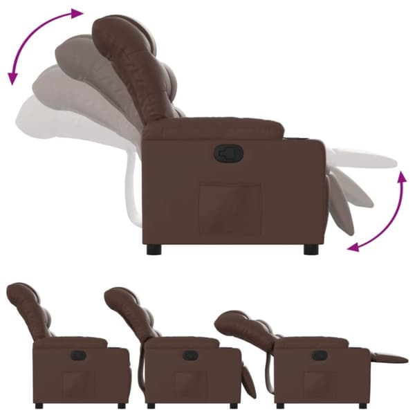 vidaXL Reclinerfåtölj brun konstläder