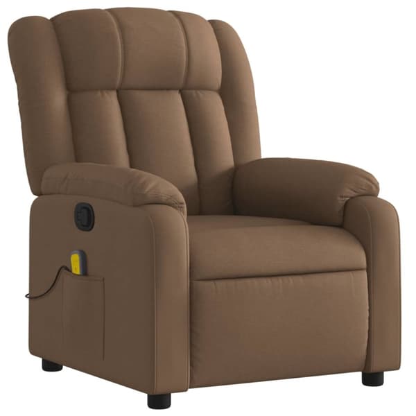 vidaXL Massagefåtölj brun tyg