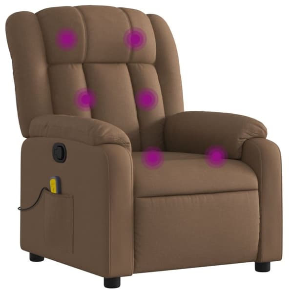 vidaXL Massagefåtölj brun tyg