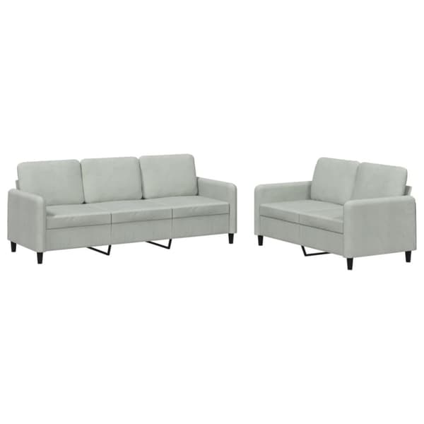 vidaXL sofasæt 2 dele velour lysegrå