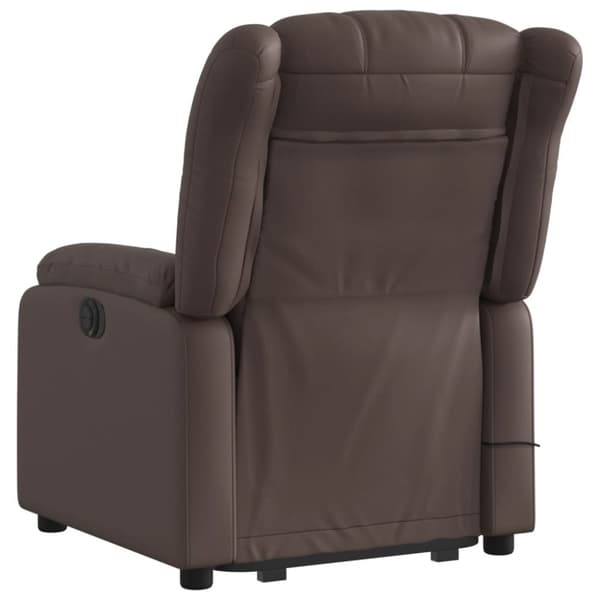 vidaXL Massagefåtölj med uppresningshjälp brun konstläder