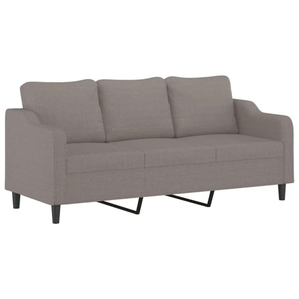 vidaXL Soffgrupp med kuddar 2 delar taupe tyg