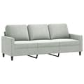 Miniatyrbillede 4 af 10: vidaXL sofasæt 4 dele velour lysegrå