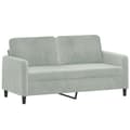 Miniatyrbillede 3 af 9: vidaXL sofasæt 3 dele velour lysegrå
