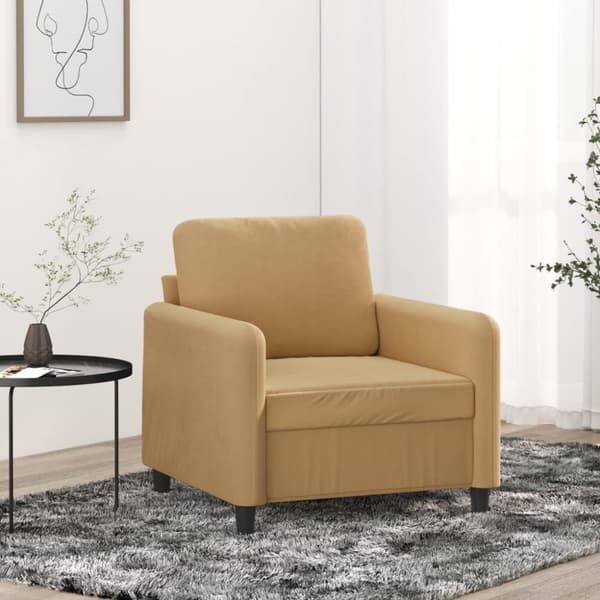 vidaXL Fåtölj Brun 60 cm sammet