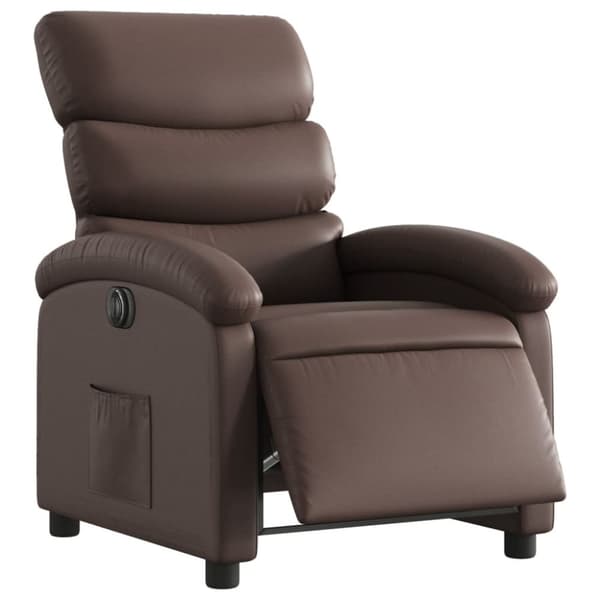 vidaXL Elektronisk reclinerfåtölj brun konstläder