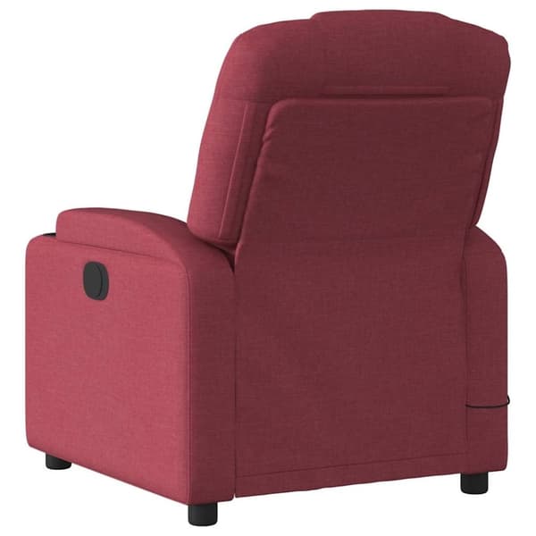 vidaXL Elektrisk massagefåtölj vinröd tyg