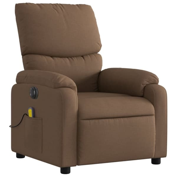 vidaXL Elektrisk massagefåtölj brun tyg