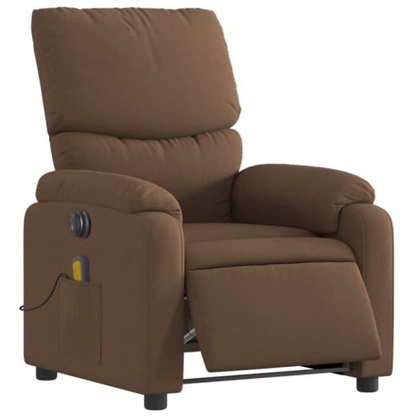 vidaXL eldrevet massagestol stof brun