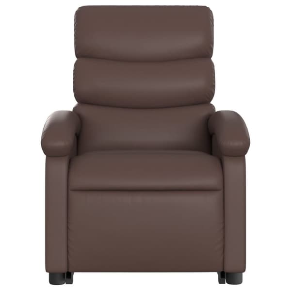 vidaXL Reclinerfåtölj med uppresningshjälp brun konstläder
