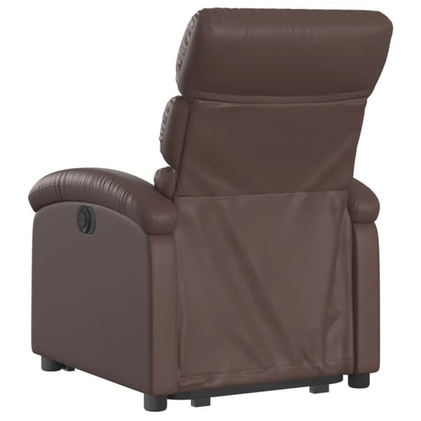 vidaXL Reclinerfåtölj med uppresningshjälp brun konstläder