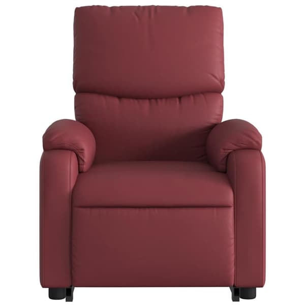 vidaXL Massagefåtölj med uppresningshjälp vinröd konstläder