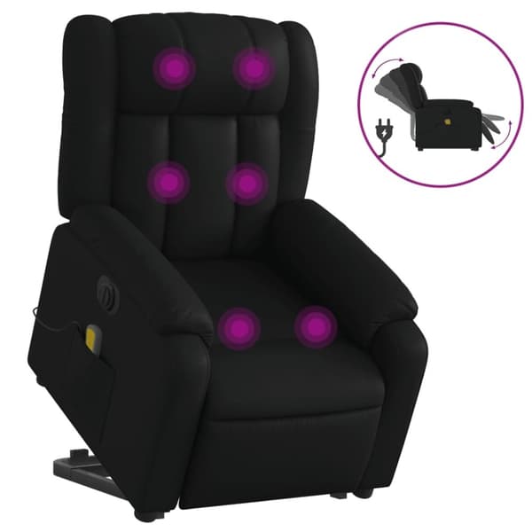 vidaXL massagestol med løftefunktion kunstlæder sort