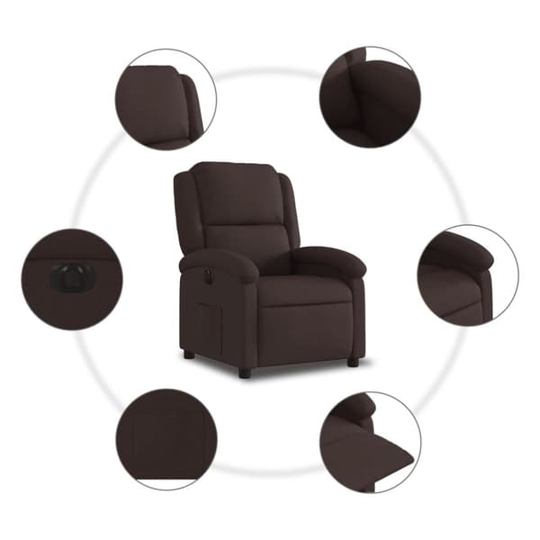 vidaXL Elektrisk reclinerfåtölj mörkbrun tyg