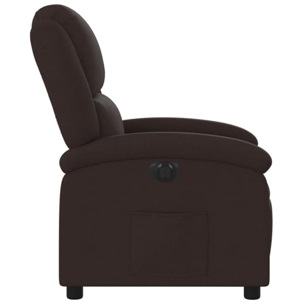 vidaXL Elektrisk reclinerfåtölj mörkbrun tyg