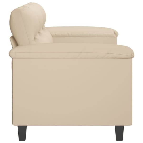 vidaXL 3-sitssoffa Gräddvit 180 cm mikrofibertyg