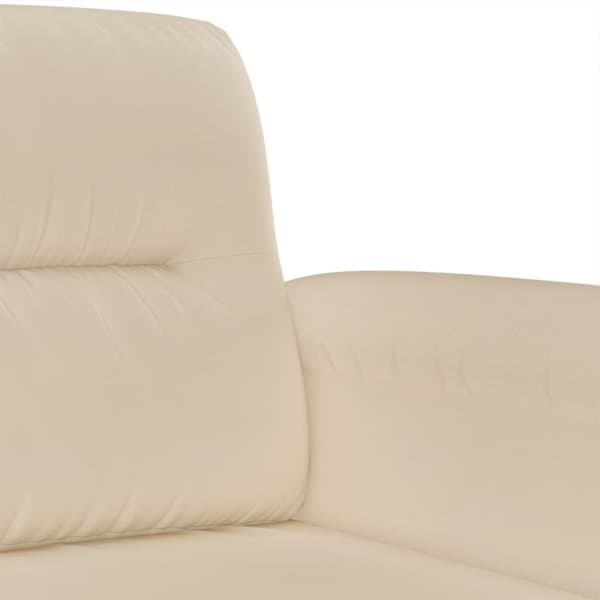 vidaXL 3-sitssoffa Gräddvit 180 cm mikrofibertyg
