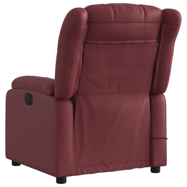 vidaXL Massagefåtölj vinröd konstläder