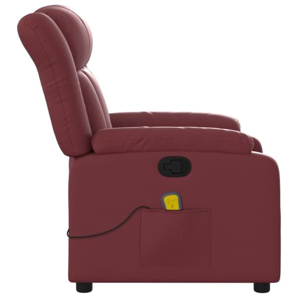 vidaXL Massagefåtölj vinröd konstläder