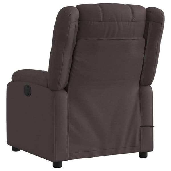vidaXL Elektrisk massagefåtölj mörkbrun tyg