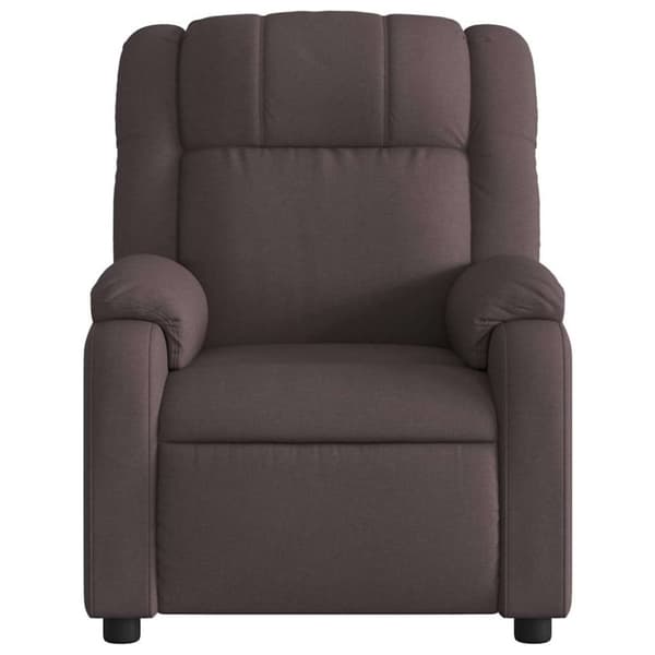 vidaXL Elektrisk massagefåtölj mörkbrun tyg