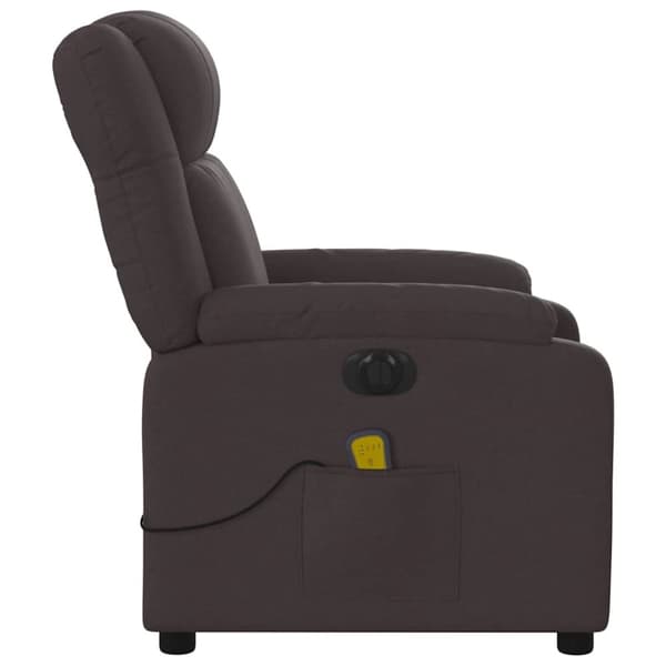 vidaXL Elektrisk massagefåtölj mörkbrun tyg
