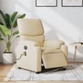Miniatyrbild 1 av 11: vidaXL Elektrisk massagefåtölj gräddvit tyg