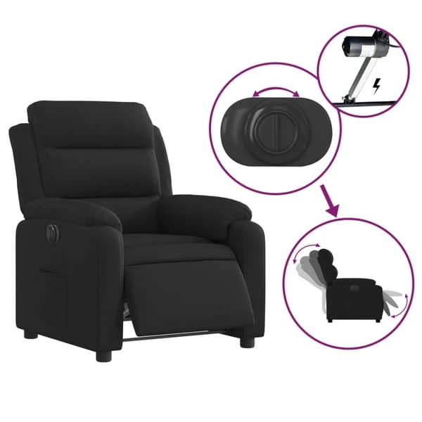 vidaXL Elektrisk reclinerfåtölj svart tyg