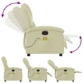 Miniatyrbild 5 av 11: vidaXL Elektrisk massagefåtölj gräddvit äkta läder