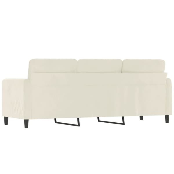 vidaXL 3-sitssoffa gräddvit 180 cm sammet