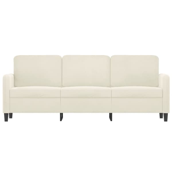 vidaXL 3-sitssoffa gräddvit 180 cm sammet