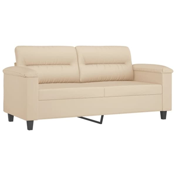 vidaXL 2-personers sofa 140 cm mikrofiberstof cremefarvet
