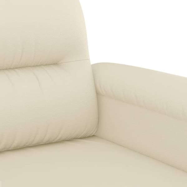 vidaXL sofasæt 3 dele med puder kunstlæder cremefarvet