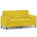 Miniatyrbillede 1 af 8: vidaXL 2-personers sofa med pyntepuder 140 cm velour gul