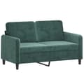 Miniatyrbillede 1 af 8: vidaXL 2-personers sofa 120 cm fløjl mørkegrøn