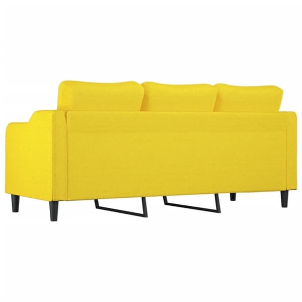 vidaXL 3-sitssoffa ljusgul 180 cm tyg
