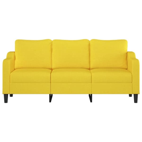 vidaXL 3-sitssoffa ljusgul 180 cm tyg