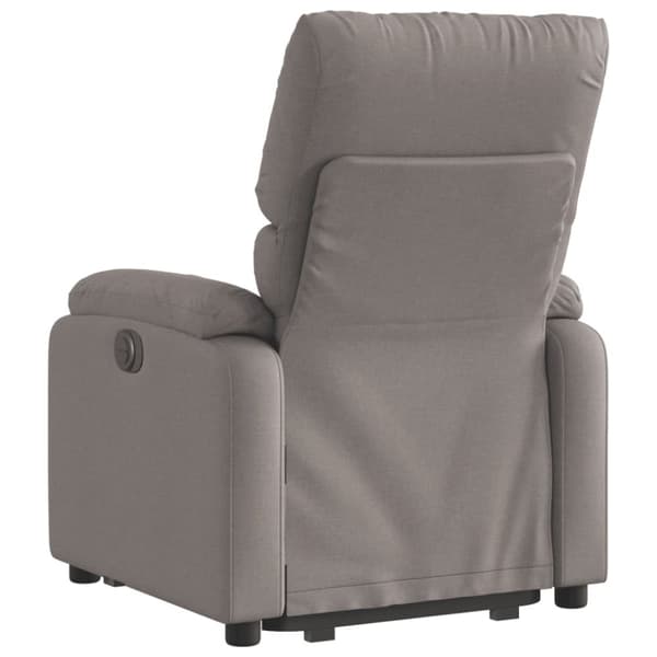 vidaXL Elektrisk reclinerfåtölj med uppresningshjälp taupe tyg