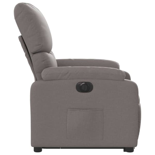 vidaXL Elektrisk reclinerfåtölj med uppresningshjälp taupe tyg
