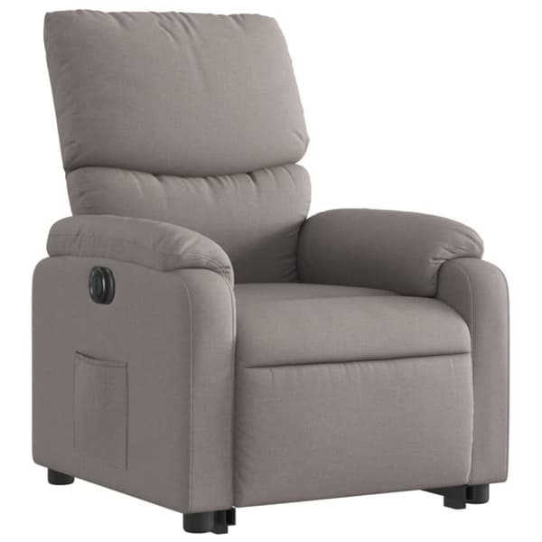 vidaXL Elektrisk reclinerfåtölj med uppresningshjälp taupe tyg