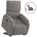 Miniatyrbild 1 av 11: vidaXL Elektrisk reclinerfåtölj med uppresningshjälp taupe tyg