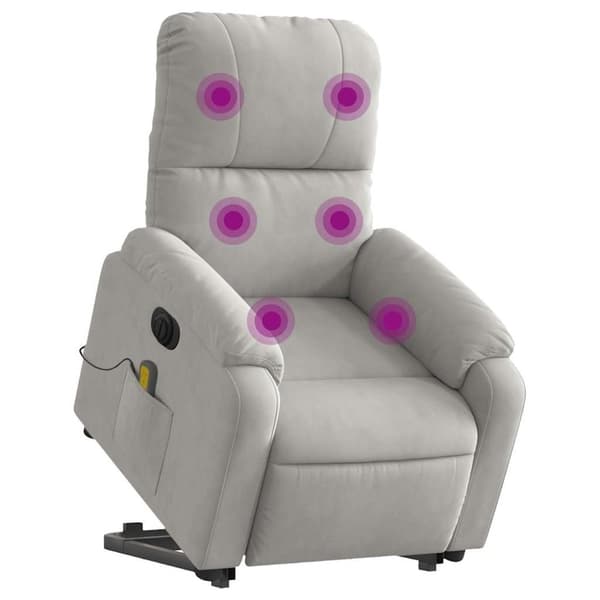 vidaXL massagestol med løftefunktion mikrofiberstof lysegrå