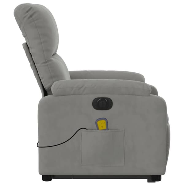 vidaXL massagestol med løftefunktion mikrofiberstof lysegrå